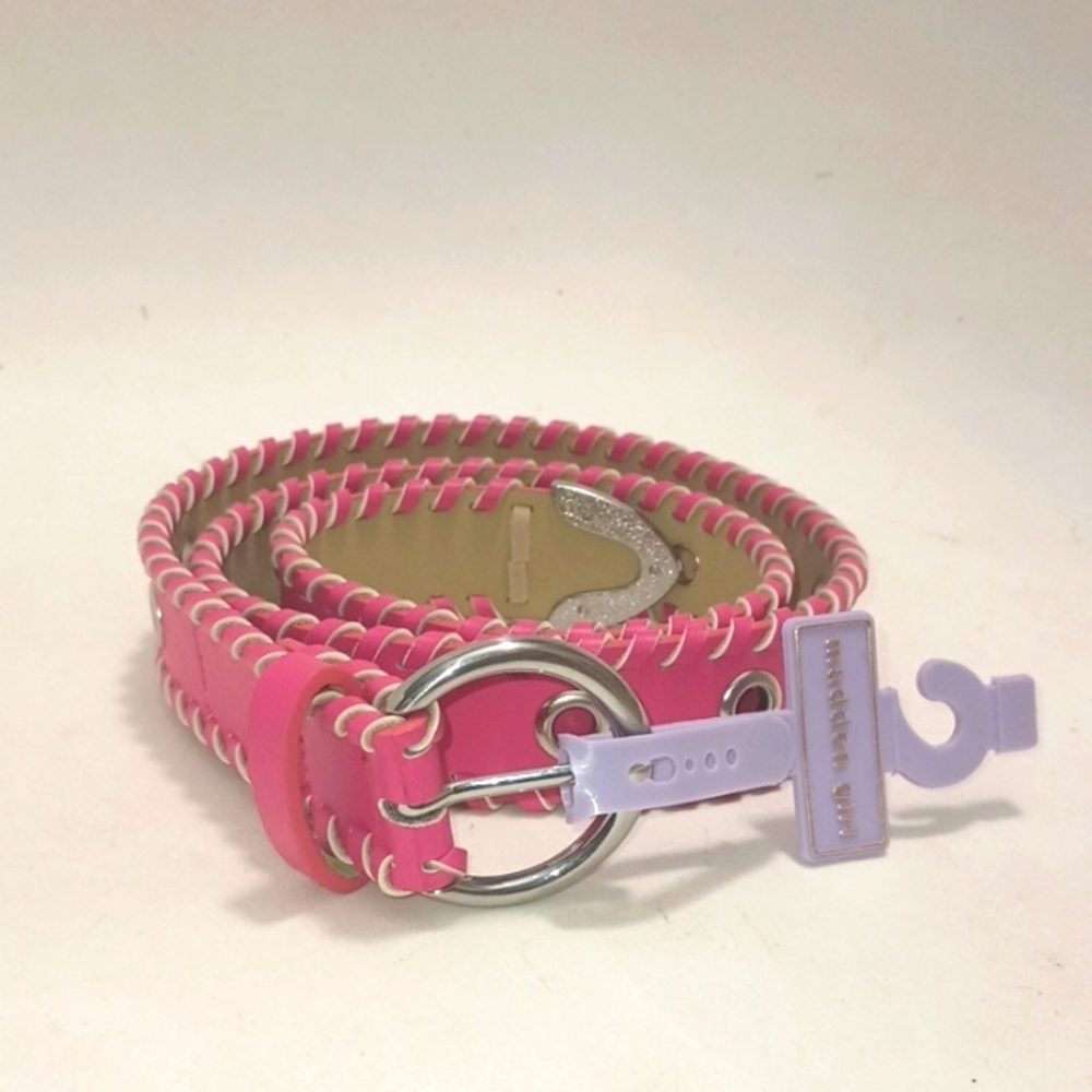 MADDEN GIRL Pink leather and Silver  Women's Leather Belt